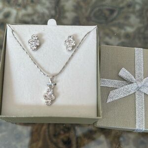 Cubic Z Necklace Earrings Set